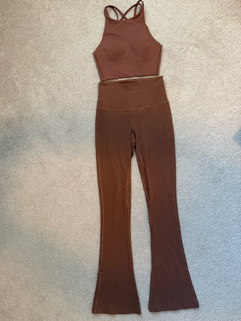 lululemon athletica Brown High-Waist Flare Leg Set
